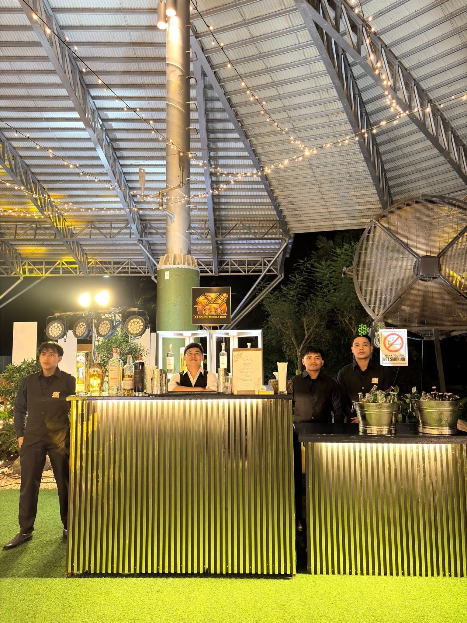 AJ Bohol Mobile Bar team ready for evening service